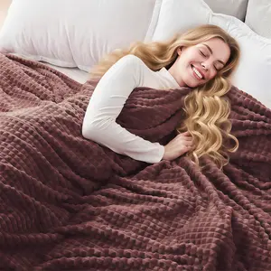 ROSEKIND Paper Cutting Grid Colored Square Knit Throw - 3D Checkered, Cloud-Like, Super Soft Lightweight, Comfortable, Decorative, Ideal for Sofa/Chair, Perfect Gift for Lovers (mid year sale, restock) | soft fluffy throws