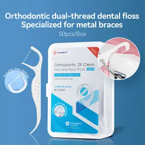 Orthodontic 2X Cleaning Dual-Line Floss Picks, 50-Count Travel Box – Safe for Braces, Gentle & Durable Orthodontic 2X Cleaning Dual-Line Floss Picks, 50-Count Travel Box – Safe for Braces, Gentle & Durable