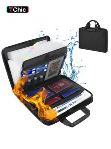 Important Document Organizer with Handle, Fireproof Accordion File Organizer with Zipper & Labels, 12 Pockets Expanding File Folder for Letter A4 Files, Accordion Folder for Document Storage