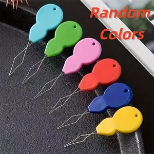 6pcs/set  Gourd-Shaped Sewing Needle Threader, High-Strength Steel Wire DIY Beading & Sewing Machine Needle Threader, Household Sewing Machine Accessories, DIY Sewing Craft Supplies, Sewing Supplies Crafts -Random Colors