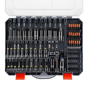 VEVOR 80-Piece Premium Magnetic Impact Nut Driver Set, Metric & SAE Sizes, with Socket Adapters, Bit Holder, Wing Nut Driver, Universal Sockets, Quick Release Extension, Power Bits, Storage Box