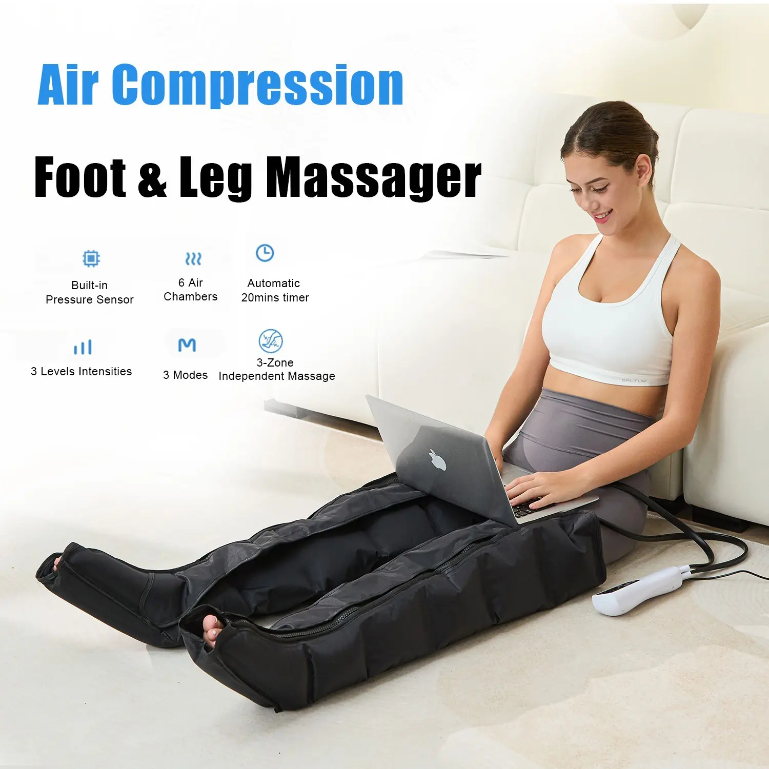 Air Compression Recovery System, Professional Sequential Device for Massage Therapy, Foot and Leg Recovery Boots to Improve Circulation, Foot Massagers, Body Care Machine