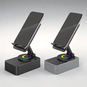 Wireless Bluetooth Audio Speaker with LED Light Phone Bracket Holiday Presents Universal Mobile Stand Mount