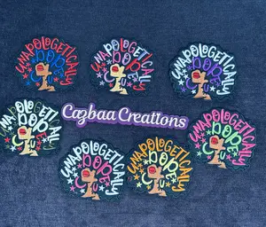 Cazbaa Creations Unapologetically Dope Afro Girl Embroidery Patch in Various Color Wordings Unique Design for Personalization 3.5 x 3 in Customize Your Look