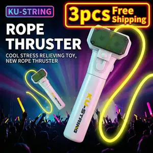 Glow-in-the-Dark Handheld Rope Launcher - Automatic Cyclical Launch, Stress Relief Fidget Toy for Kids Adults, Indoor Outdoor Creative Gift