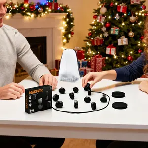 Christmas Gift –Magnetic Chess Game, Magnetic Strategy Game, Magnet Game with 20 Black Pieces, Compact Storage Bag, Perfect for Family Time & Travel, Ready to Play - Tabletop Game, Fun Strategy Puzzle Game for Kids and Adults