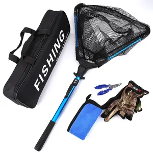 Fishing Gear Set Net Fishing Nets Fishing Pliers Camouflage Gloves Cleaning Cloth Portable Storage Bag Saltwater Freshwater Fish Catch Tools Combination Fishing Accessories Kit