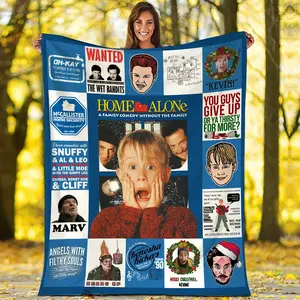 Home Alone Blanket Home Alone Characters Blanket Kevin Fuller Harry Lyme Marv Murchins Blanket for Bed Couch Sofa  It is an excellent gift for children, family and friends