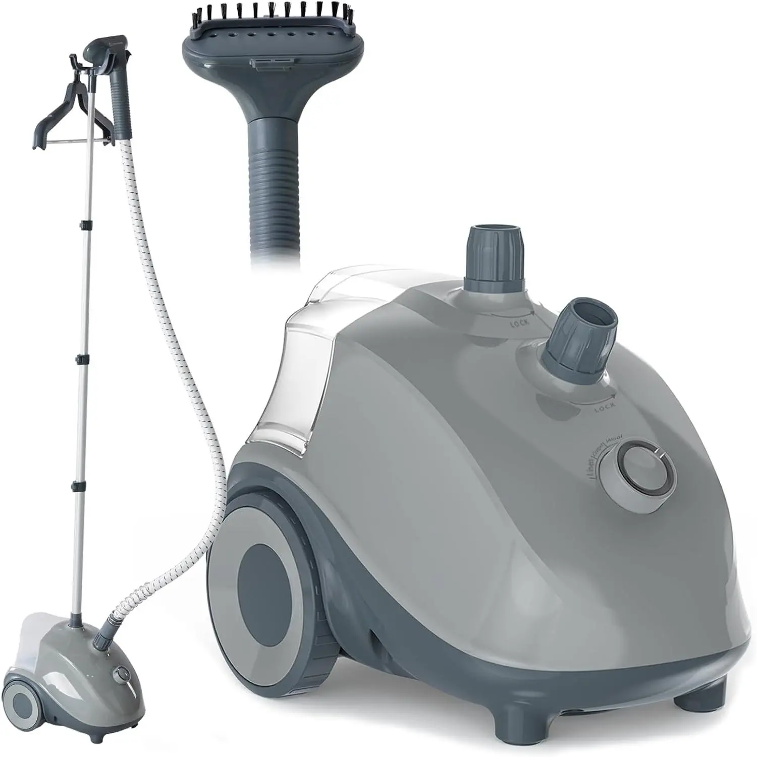 Professional Standing Clothes Steamer - 1500W Power, 1.7L Water Tank, 45-Second Heat-Up, 55-Min Continuous Steam, Adjustable Height Pole, 160*40cm, Built-In Wheels, Easy-to-Move Household Iron Appliance, Wrinkle Remover, 160X40cm, Corded, Standing Unit