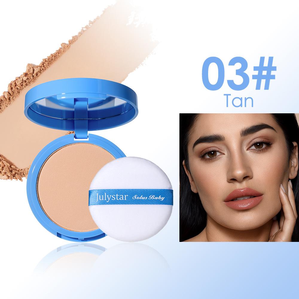 Waterproof facial powder, lightweight matte oil control setting powder with powder puff, Blurring & Brightening , long-lasting and flawless makeup, suitable for women and girls' cosmetics，Beauty Cosmetics