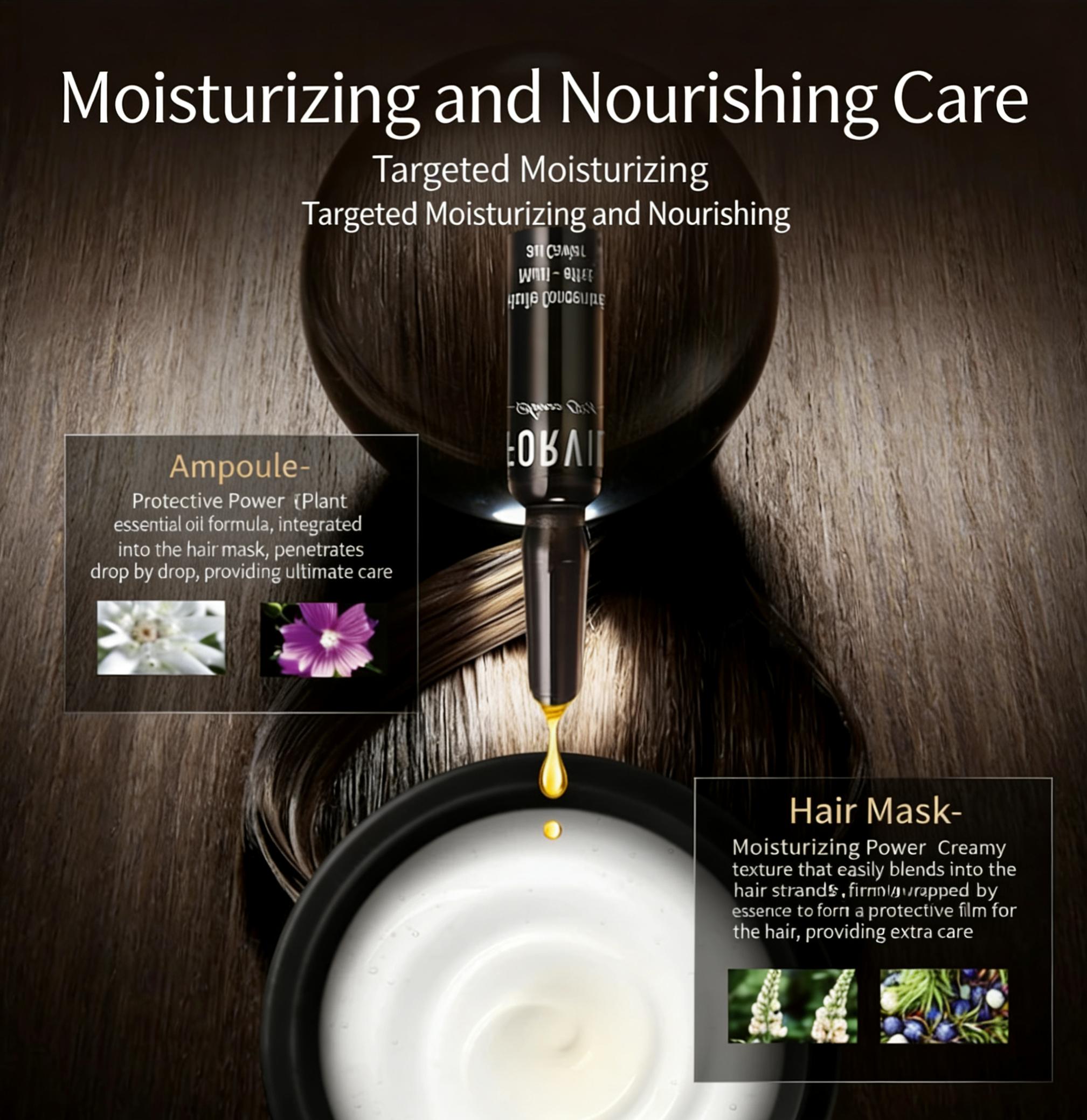 Miracle FORVIL Skincare-Grade Plant Oil Hair Serum & Mask Set Deep Moisturizing & Fresh-Locking Everyday Hair Routine