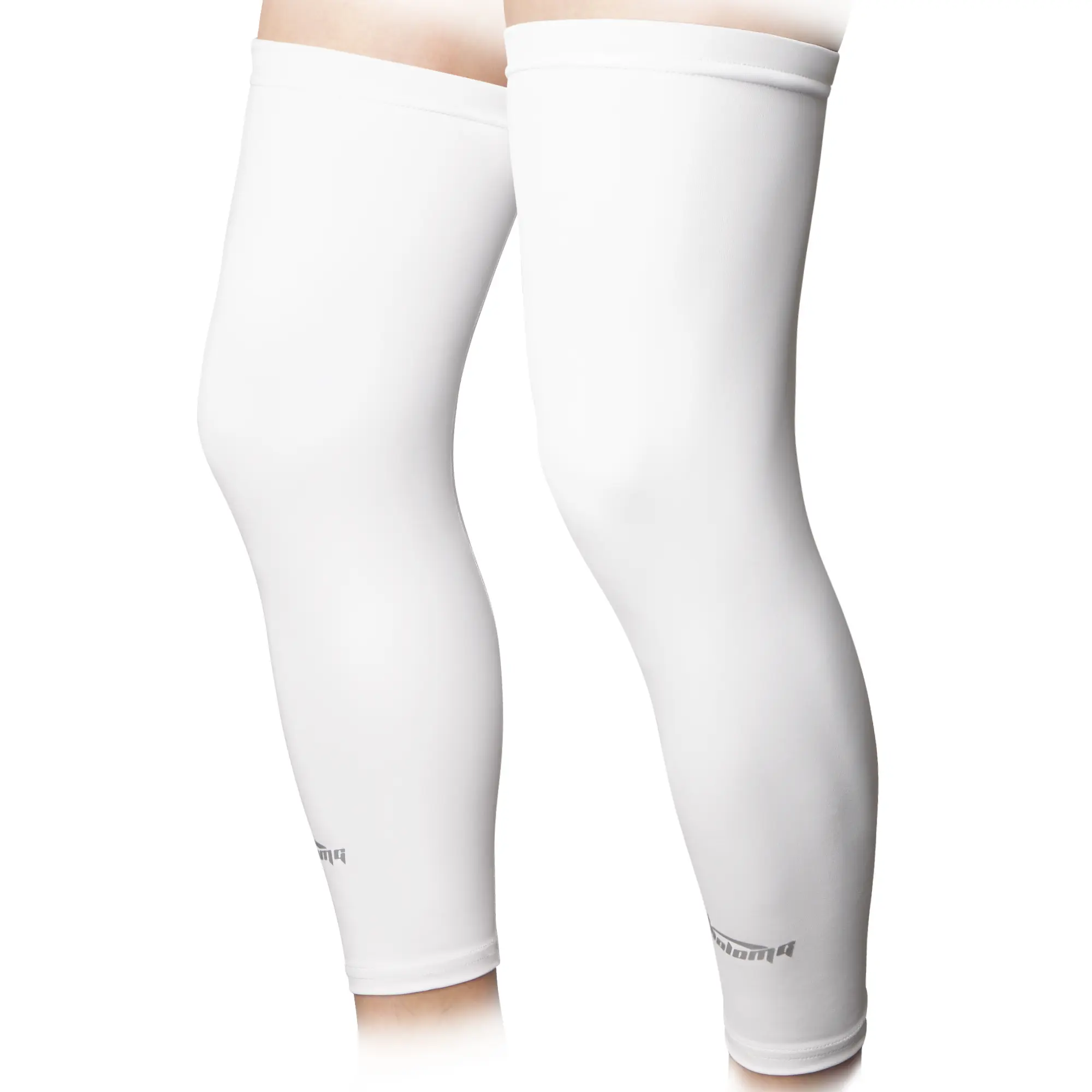 COOLOMG Unisex Long Sports Compression Leg Sleeve, Knee Support Brace, Knee Compression Wrap, Football Gear for Basketball Baseball, 4-Way Stretch Hugs Legs, Elastic Opening Stays Snug, Polyester Blend Anti-Slip Athletic Support