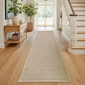 Bohemian Style Soft Non-Slip Durable Washable Long Runner Rug, Decorative Area Rug, Living Room Bedroom Hallway Area Carpet, Mimicking Sisal Texture