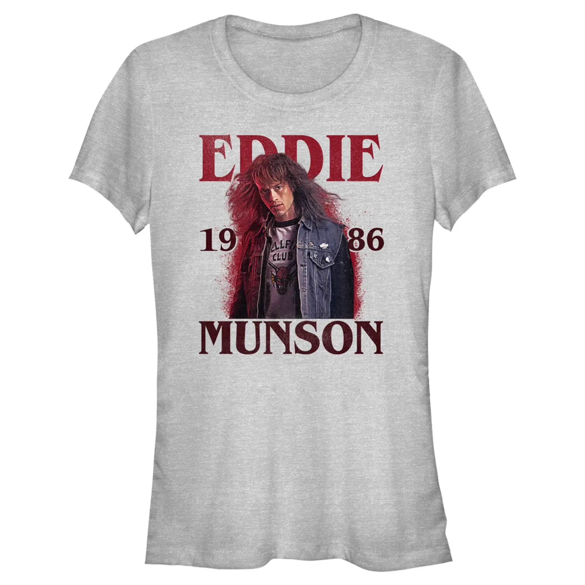 Juniors Womens Stranger Things 1986 Eddie Munson T-Shirt