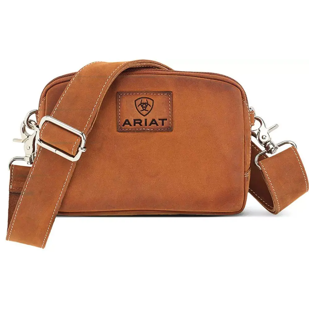 A770017402 Ariat Women's Gwen Collection Leather Belt Crossbody Bag - Brown