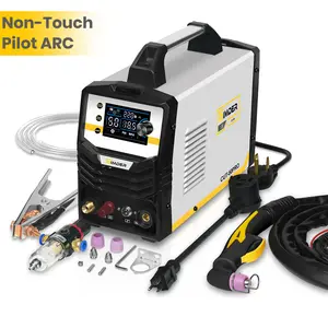 S SIMDER 50A 110V/220 volts Plasma Cutter Non-Touch Pilot Arc, Large LED Digital Display and 2T/4T, 3/4” Maximum Cut, IGBT DC Inverter Plasma Cutting Machine CUT-50PRO with torch for Repair, Metal Fabrication, Beginner, DIY