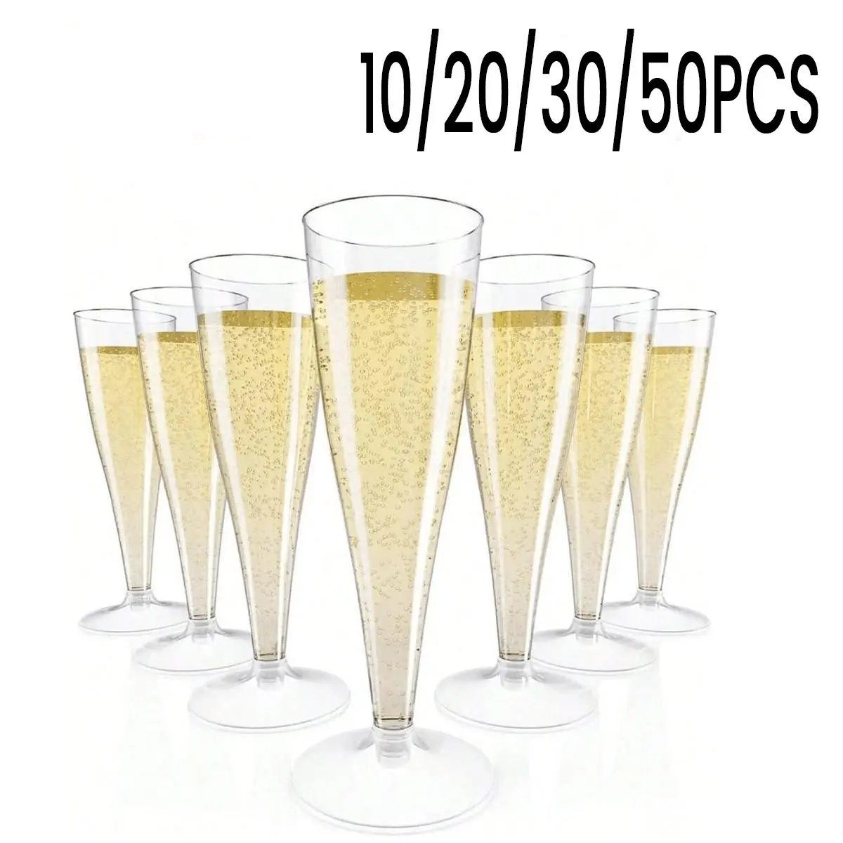 Reusable Transparent Champagne Cups, 4.5oz Plastic Cocktail Party Glasses, Ideal for Weddings, Holidays, Birthdays, New Year Celebrations