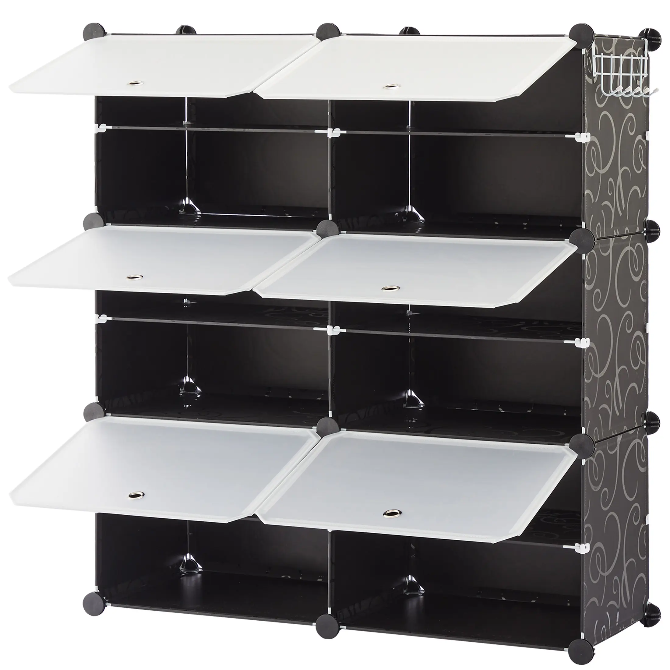 Plastic 6/8-Tier Storage Cabinet, 24-Pair Shelves Organizer for Closet, Entryway Plastic 6/8-Tier Storage Cabinet, 24-Pair Shelves Organizer for Closet, Entryway