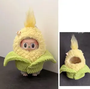 Cute Corn Theme Waistcoat-cute Doll Clothes Accessory,17CM Sized Dolls, Cute Hooded Outfit with Matching Bag, Soft Fluffy Material, Perfect for Collectors & Gifts