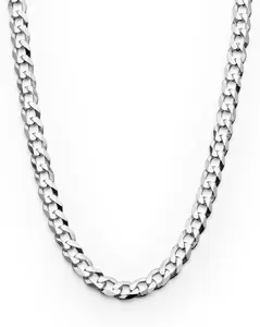 Men's 4MM Sterling Silver 925 Italian Curb Chain Necklace 16" 18" 20" 22" 24" 30"