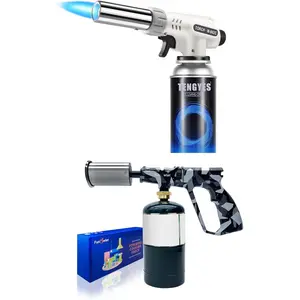 2 Pack Cooking Lighter - Culinary, Sous Vide, Charcoal Lighters Starter, Thrower Fire Grill Gun for Searing Steak, Creme Brulee, BBQ(Tank Not Included)