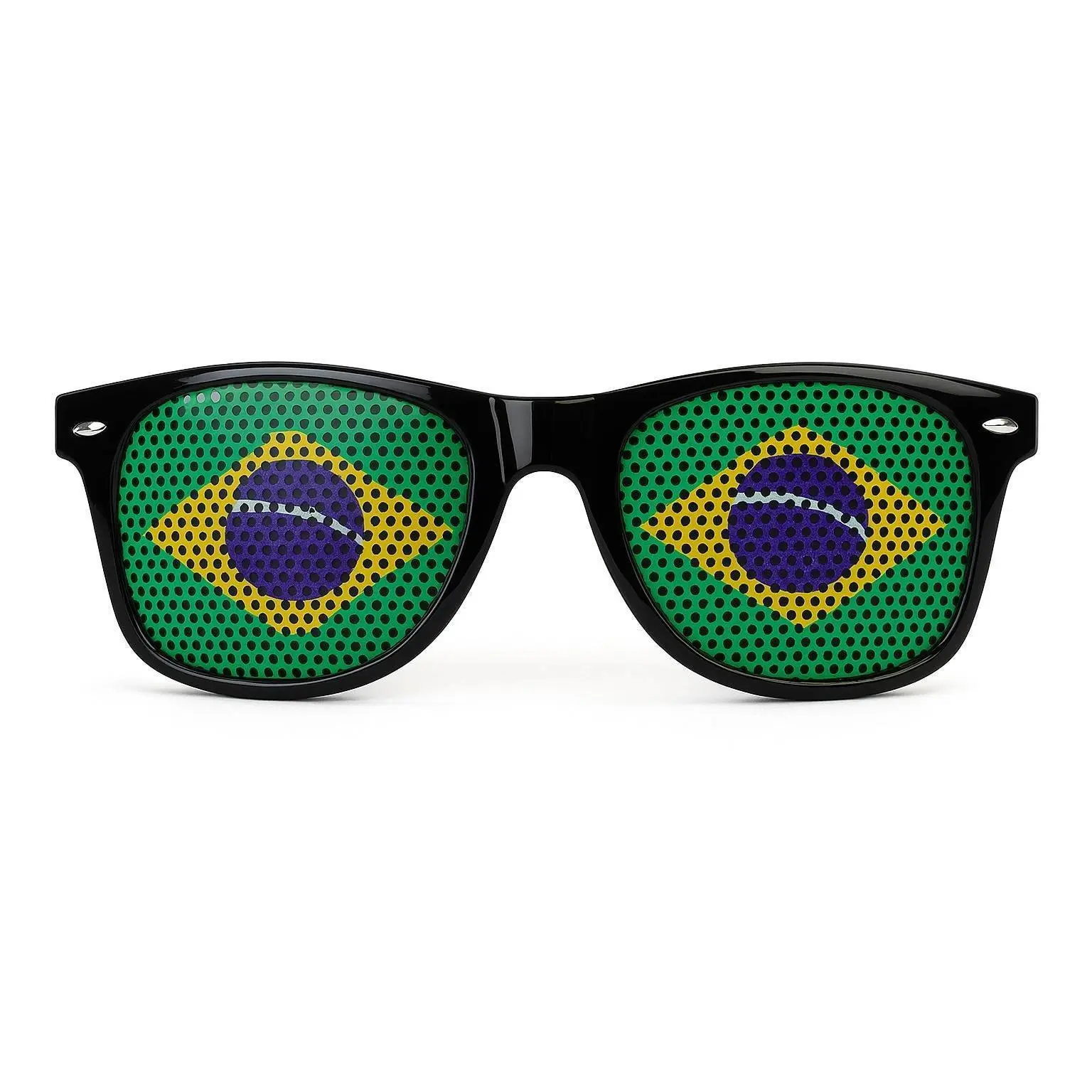 Pair of Brazil Sunglasses Patriotic American Flag Design, Black Frame