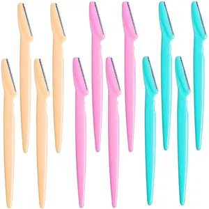 12 Eyebrow Knife (Multi functional): Supports facial shaving, paired with three colors: blue, pink, and yellow, suitable for different aesthetic preferences