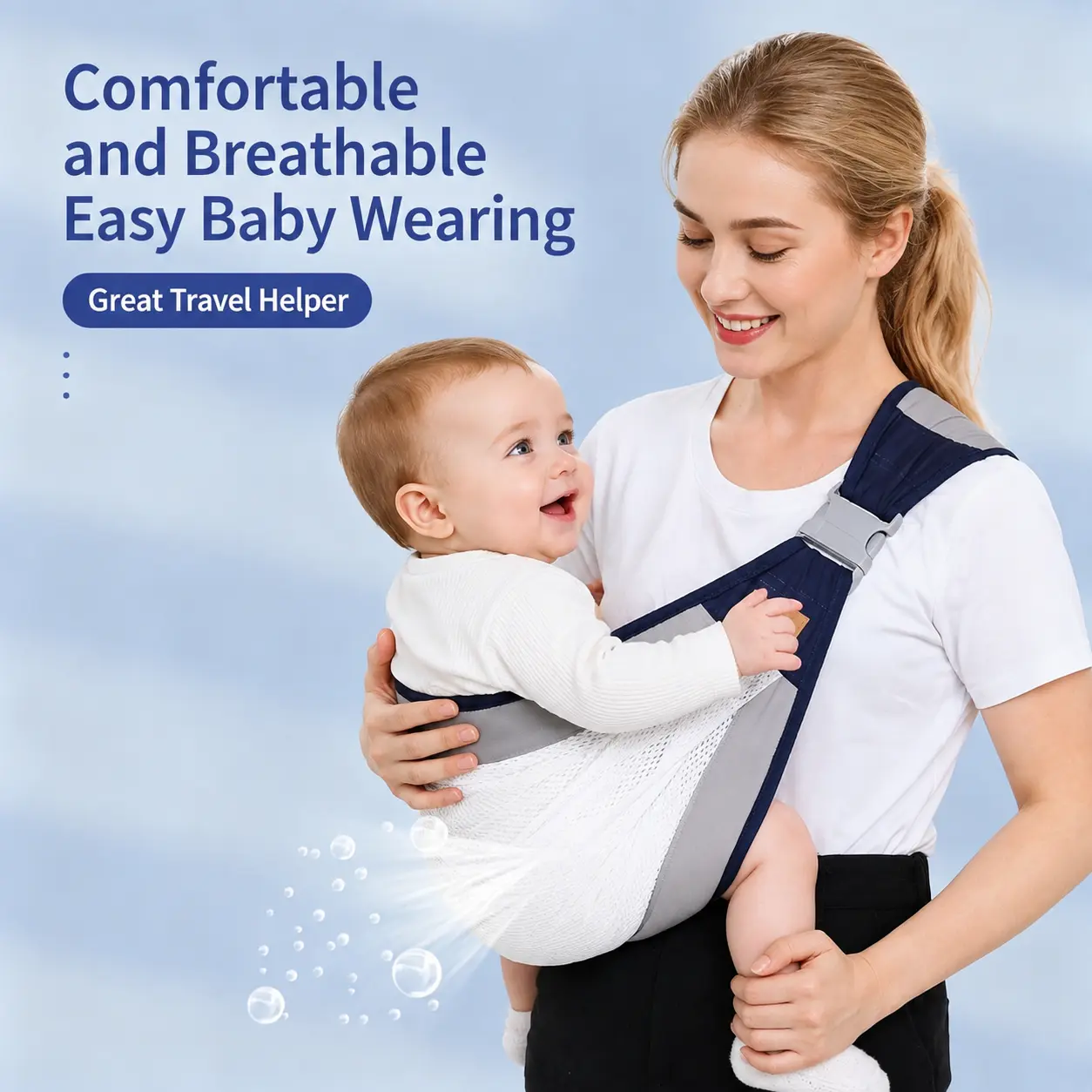 Adjustable single-shoulder portable strap | Lightweight and breathable mesh hip strap, suitable for both boys and girls
