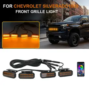 LED Front Grille Light For Chevrolet Silverado 1500 2500 3500 Car Daytime Running Light Wheel Eyebrow Lamp Offroad 12V led Light for Car