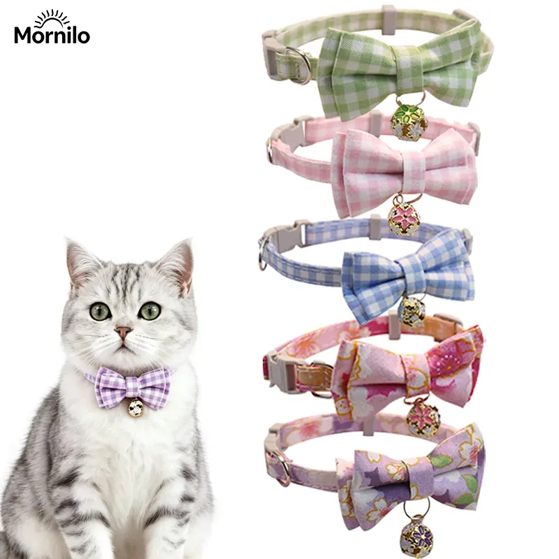 Adjustable Dog & Cat Collar with Bell for Small Dogs & Cats, Cute Puppy & Kitten Collar, Soft Lightweight Pet Collar for Teddy Dogs, Breakaway Style Pet Accessories, Cat Essentials, Small Dog Supplies, Viral Pet Products, Trending Pet Accessories