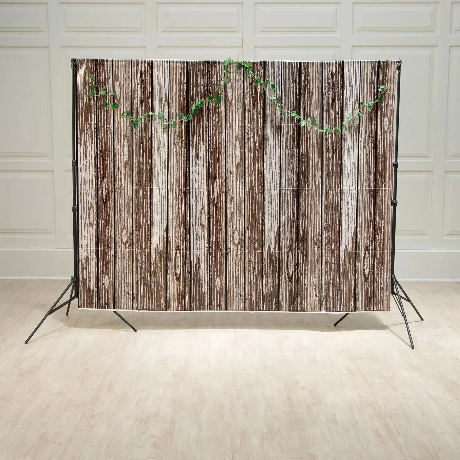Baby & Maternity Decor Wedding Wood & Ivy Photo Backdrop Kit - 3-Pc Banner, Garland, Wall Decor Set