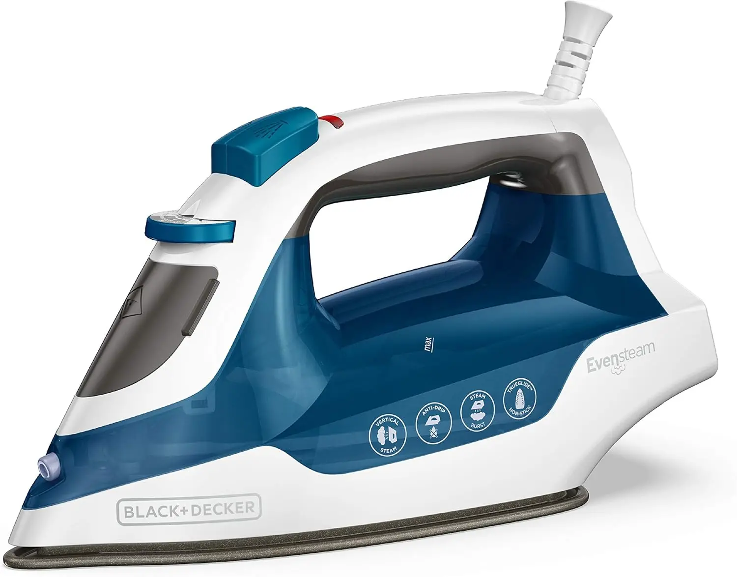 BLACK+DECKER Easy Steam Iron for Clothes with SmartSteam Technology | SmartSteam iron with stainless soleplate, anti-drip system and vertical steam for smooth wrinkle removal.