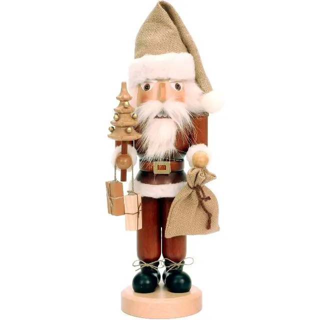 Alexander Taron 32-333 Christian Ulbricht Wooden Santa-Claus Figurine - Natural Wood 3-Dimensional Festive Nutcracker Ornament, Christmas Home Decoration, Figurines & Miniatures Holiday Gift, Three-Dimensional