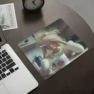 Exhausted from Work and Life Square Mouse Pad, Fun Stress-Relief Desktop Decoration Protection Pad, Rubber Non-Slip Lock Edge Work Pad, Small Size Suitable For Laptop Desktop Games Work, Workplace Stress-Relief Gift For Family And Friends