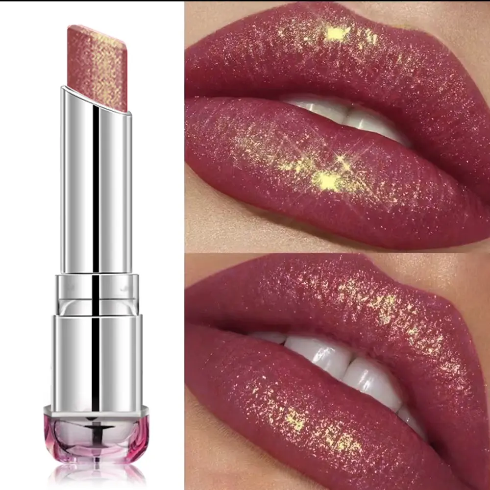 Huasurv Moisturizing Glitter Lip Balm, Matte Finish Lipstick, Velvet Cream Texture, Smooth Application, Long-Lasting, Hs3430-04