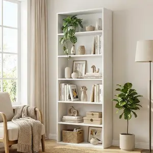 IRONCK 63" Tall Bookshelves & Bookcases, 6 Tiers Floor Standing Storage Display Shelves Home Decor Furniture for Living Room, Bedroom, Home Office IRONCK 63" Tall Bookshelves & Bookcases, 6 Tiers Floor Standing Storage Display Shelves Home Decor Furniture for Living Room, Bedroom, Home Office