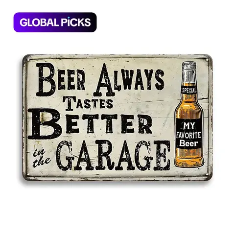Retro Metal Tin Sign, Beer Letter Pattern Vintage Plaque, Decorative Wall Sign, Vintage Garage Signs, Wall Art Decor for Garage, Restaurant, Cafe, Bar, Club, Home Living Room, Rustic Farmhouse Home & Business Decoration #GLOBAL PICKS