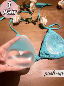 1 Pair Ultra-Soft Silicone Bra Inserts, Gel Breast Enhancers For Bras, Breast Lift, Non-Slip Adhesive Lift Pads, Sticky Bra Pads, Breast Push Up Pads, Swimsuit Silicone Bra Pad, Waterproof Pad, Suitable For Various Occasion