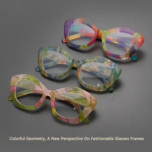 Unisex Anti-Blue Light Glasses - Marble Swirl Irregular Pattern Flat Lens, Lightweight Fashion Optical Frames, Plastic Fixed-Body Transparent Non-Prescription Eyewear for Office & Gaming, Women's Accessories, Accessories For Women, Plastic Non-Prescriptio