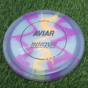 Innova Champion I-Dye Aviar Putter with Circle Stock Stamp - 171.7g - Purple Orange Squiggles Dyed