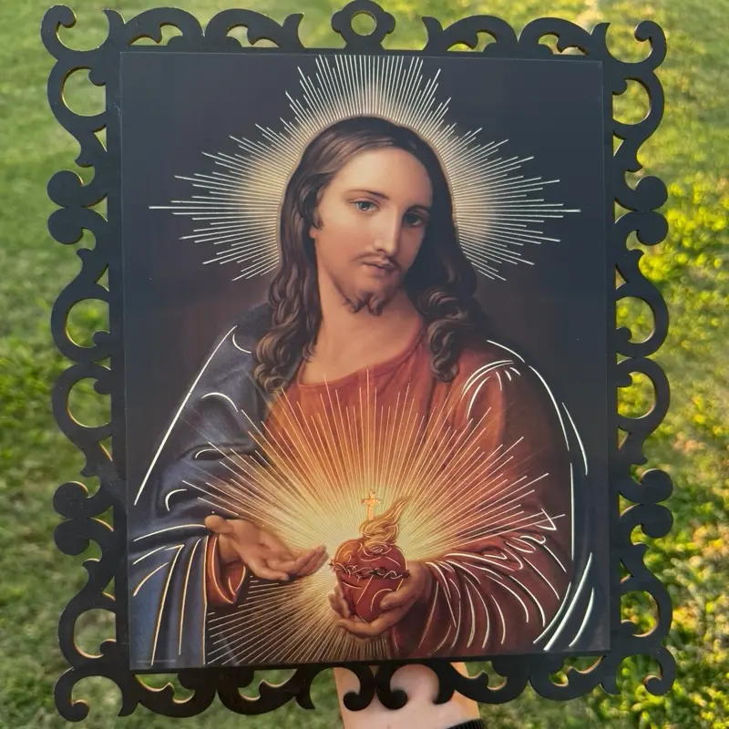 Religious MDF Wall Art, Laser-Cut Decorative Frame for Home Religious Decor