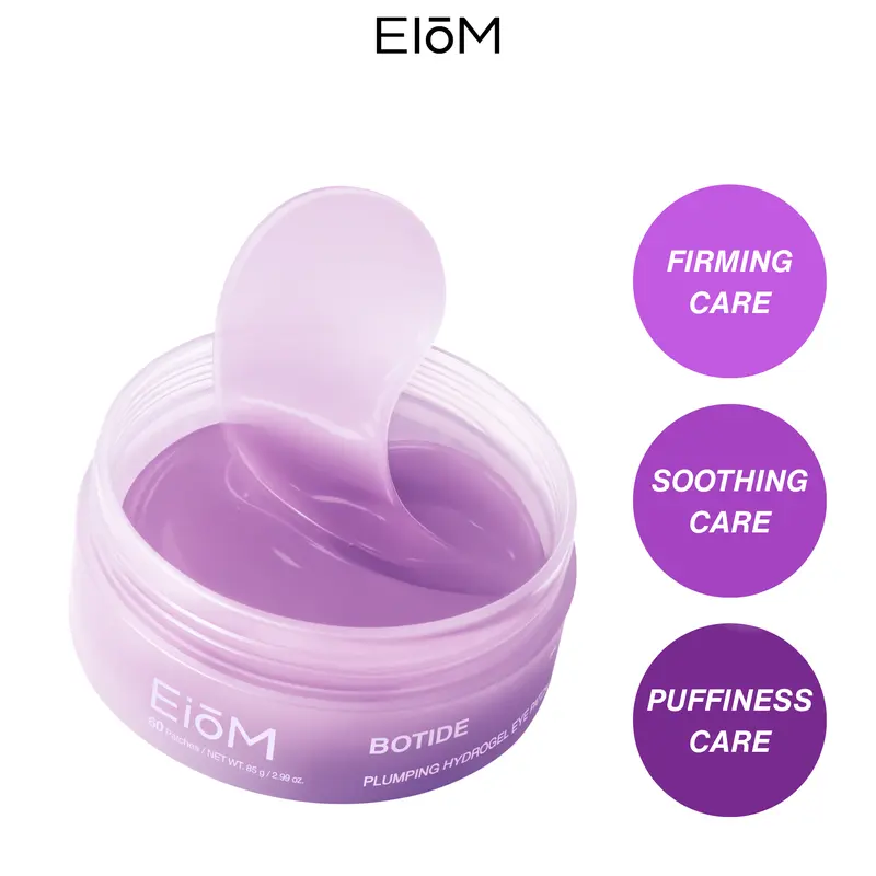 [EIOM] Botide Peptide & Collagen Plumping Hydrogel Eye Patches - Korean Adhesive Patch Eye Treatments, Amino Peptides, Bioactive Hydrogel, Brightening, Anti-Age, Firming, Panthenol, Nourishing, Even Out Skin Tone & Texture, All Skin Types (60 Counts)