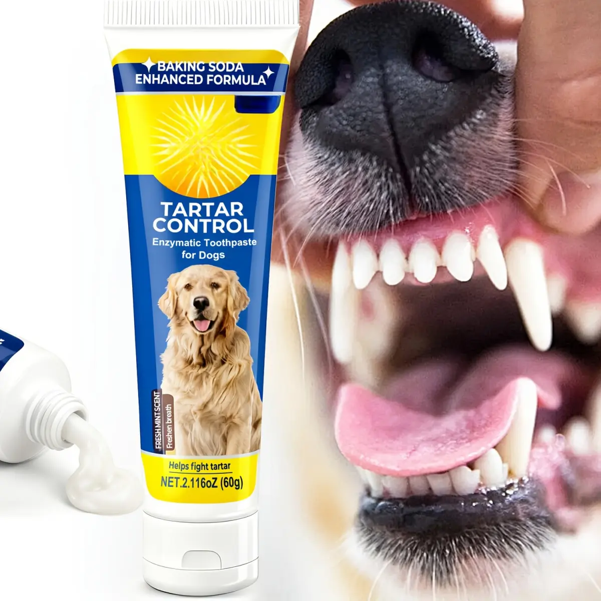 Professional Dog Pet Toothpaste - Advanced Oral Care, Plaque & Tartar Reduction, Safe for Puppy & Adult Dogs, No Harmful Ingredients