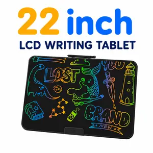 22” Rechargeable Colorful LCD Writing Tablet for Kids - Electronic Digital Drawing Board with Stylus, Charging Cable, Waterproof Protection Screen, Durable Mess-Free Educational Toy (Birthday Gift)