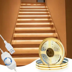 1m/3m/5m/ COB LED Strip Lights with Dimmer, Led Dimmable, Adjustable Brightness Led, 8mm Width, USB Interface, High Brightness, Dotless Cuttable Tape for DIY Projects, Led Ambient Lighting, Ideal for Bedroom, TV Backlight, Kitchen and Home Decoration