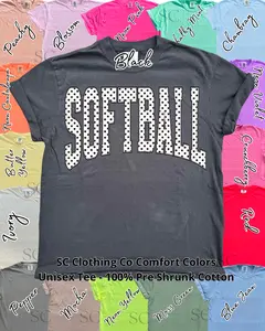 Polka Dot Softball Comfort Colors Tee