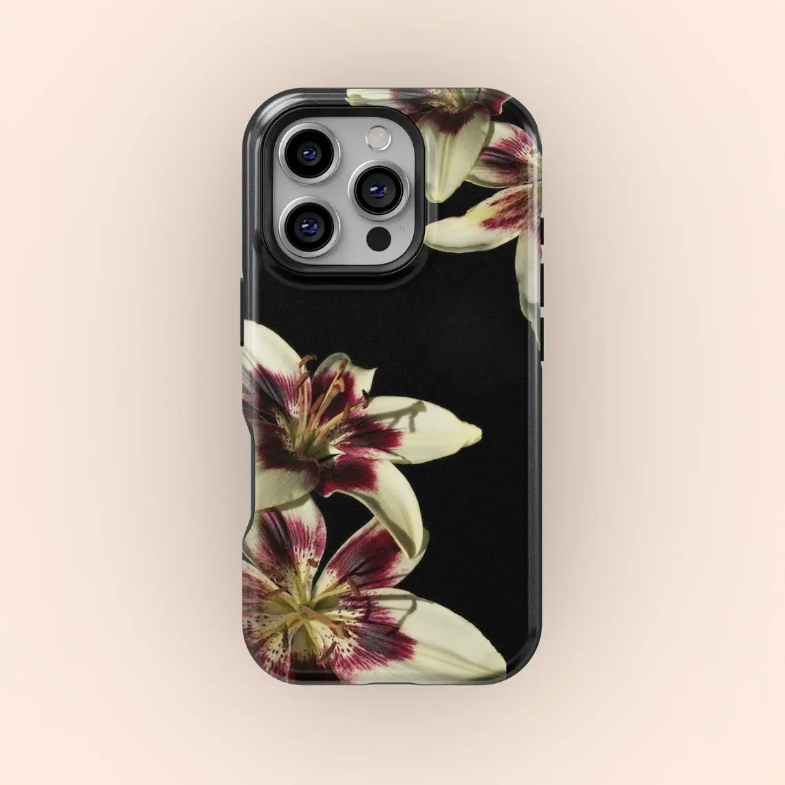 Hand Painted Flower Tough Lily Orchid Floral Y2k, Phone Case, MagSafe Case, Tough Case, Gift For Her, Gift For Men