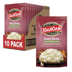 Instant Mashed Potatoes Baby Red with Roasted Garlic and Parmesan Made from Real Potatoes Quick Preparation Side Dish Easy to Make 4 Servings per Bag 4.1oz Pack of 10