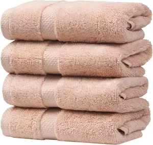 100% Cotton Premium Turkish Towels for Bathroom | Soft, Absorbent, Durable (Blush, Set of 4 - Washcloth)