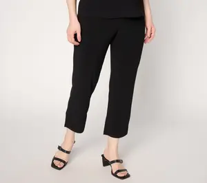 Dennis Basso Regular Slim Leg Caviar Crepe Crop Pant